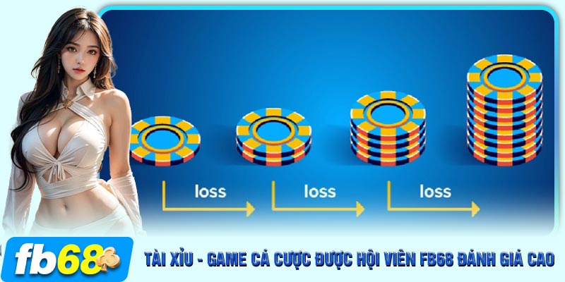 Chiến thuật gấp thếp cho phép bạn tăng mức cược tài xỉu tại FB68 mỗi khi thua